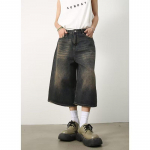 Kevad-suvi Retro Y2k Baggy Jorts Naised Mehed Madala v&ouml;&ouml;kohaga k&auml;rbitud teksad Acubi h&auml;das kulunud teksariidest vabaaja laiad p&uuml;ksid, mood S