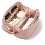 Suure mahutavusega reisikosmeetikakott &ndash; meigikott, PU-nahast veekindel kosmeetikakott, naiste kaasaskantav reisimeigikott k&auml;epidemega