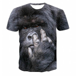 Naljakad Gorilla Monkey Animal Graafilised T-s&auml;rgid Meeste Mood T&auml;navahip-hop tr&uuml;kitud T-s&auml;rgid Suured O-kaelusega l&uuml;hikeste varrukatega topid XXS