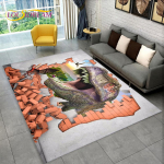 3D Visual Illusion dinosauruste piirkonna vaip, vaibavaip kodu elutoa diivani m&auml;ngutoa uksemati sisekujunduseks, laste libisemiskindlad p&otilde;randamatid 40x60cm(15x23in)