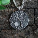 Bohemian Fashion Creative Tree of Life Sun Moon Peen naiste ripats S925 Sterling Silver 50CM h&otilde;be
