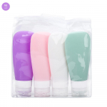 4 tk/komplekt kaasaskantav silikoonist reisipudel, vedeliku mahuti, t&uuml;hi korduvt&auml;idetav pakend Lotion Points &scaron;ampoonikonteiner kreemireis