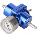 K&uuml;tuse R&otilde;huregulaator, Alumiiniumsulam Universaalne Reguleeritav FPR K&uuml;tuse R&otilde;huregulaator Manomeetriga Voolik 0-140psi Reguleeritav 7.13cm sinine