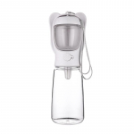 2 in 1 350 ml kaasaskantav toidukvaliteediga materjal Dog Cat Travel Pet Water Cup pudel toidujaoturiga valge