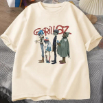 Muusikab&auml;nd Gorillaz Punk Rock T-s&auml;rk Naiste suvi 90-ndate Crew Kaelusega Puuvillane L&uuml;hikeste Varrukatega T-s&auml;rk Riided Retro Y2K Riietus T-s&auml;rk XL