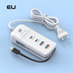 4 pordiga kiirlaadimisjaam toiteadapter USB PD laadija jaotur, mitme pordi pikendus mobiiltelefoni tahvelarvuti kaamera laadimiseks