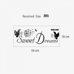 Dreams Love Eemaldatavad seinakleebised Magusad tsiteeritud Magamistoa kleebised DIY Butterfly 49*29 cm