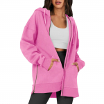 Naiste lukuga kapuutsiga pikkade varrukatega s&uuml;gisene &uuml;lem&otilde;&otilde;duline dressipluusjakk taskutega moer&otilde;ivad kapuutsiga dressipluusid naistele L must