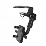 360&deg; auto tahavaatepeegli telefonihoidik autokinnitusega telefonile ja GPS-i hoidiku tugi P&ouml;&ouml;ratav reguleeritav teleskooptelefoni alus must