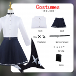 Anime Zenless Zone Zero Cosplay kost&uuml;&uuml;m Elleni kost&uuml;&uuml;m Halloweeni Anime ZZZ Riietus T&uuml;drukute vormiriietus parukas S&uuml;nnip&auml;evakingitused Karnevali t&auml;iskomplekt XS valge