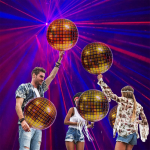 6 pakki suuri diskoteemalisi ballisaal&otilde;hupalle diskoteemaliste s&uuml;nnip&auml;evapeo kaunistuste ja tarvikute jaoks 1970. aastatel One Size kuld