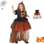 Halloweeni t&uuml;drukute kleit tr&uuml;kitud kleit N&otilde;ia rollim&auml;ng Cosplay kost&uuml;&uuml;m Maskeraadi kost&uuml;&uuml;m 110 oranž
