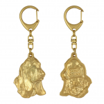 Basset Hound II - Gilded key ring with dog, handbag decoration, luxury accessory by Art-Dog brand