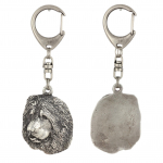 Caucasian Shepherd Dog, Caucasian Ovcharka - Silver-plated key ring with a dog in a gift box, handbag decoration, backpack pendant by Art-Dog brand