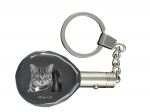 Manx Cat - Fob with cat photo, crystal key ring in gift box, unique gift by Art-Dog brand