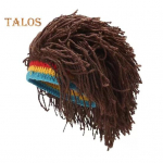 Uus saabunud Rasta parukas m&uuml;ts Unisex Hip Hop punutud Cosplay peom&uuml;ts Jamaica k&auml;sitsi valmistatud m&uuml;ts Reggae rastapatsid Africa Roots parukas pruun