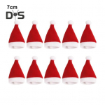 10 tk Mini j&otilde;uluvana m&uuml;ts veinipudeli kaaned pl&uuml;&uuml;s j&otilde;ululauan&otilde;ude hoidik samet pulgakomm korgid j&otilde;ulupeo kaunistus XS