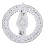 Kaasaskantav 10 cm l&auml;bim&otilde;&otilde;duga plastmassist 360-kraadise osutiga joonlaud