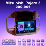2 DIN Android Carplay autoraadio Mitsubishi Pajero 3 2000-2006 multimeediumipleieri peakomplekt Stereo GPS Navigation BT WIFI 2+32GB 1+16GB pruun