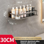 Punch-free vannitoa nagi Vannitoa riiul WC-ruum Alumiinium Ilma puurita Ripprest Vannitoa korraldaja Riputa seinale 30cm-A hall