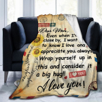 Kingitused isale Flanellist viskustekk Minu isale Fliistekk Isa kingitused Kodu Voodi Diivan Toolid (Minu isale, 40 x 50 tolli) 75x90cm