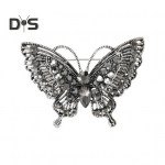Naiste pross Retro liblika kujuga Rhinestone Decor Libisemisvastane Kulumiskindel &uuml;likond Mantel Kaelus M&uuml;ts Sall Kaunistus Riided N&otilde;el balli&otilde;htu R&otilde;ivas sinine