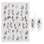 Graffiti ribadest k&uuml;&uuml;nte kleebised naistele k&uuml;&uuml;nte kaunistuste jaoks Roosa kuldne abstraktne joon Kevadine 3D liugur manik&uuml;&uuml;ri laka t&auml;toveeringuks