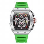 Klassikaline luksuslik k&auml;ekell meestele Mood vaba aeg &Auml;ri kronograaf kalender spordi veekindlad kvartskellad roheline