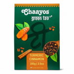 Chaayos Kurkumi kaneeli roheline tee | Kurkumi kaneeli tee | Terve lehe lahtine tee | Immuunsuse tugevdamine - 100g | Antioks&uuml;dantne roheline tee