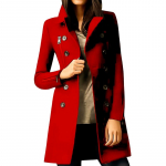 S&uuml;gise ja talve pikk villane naiste mantel lukuga jakk kaherindne M