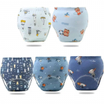 5 tk 6 kihiga veekindlad korduvkasutatavad puuvillased beebitreeningp&uuml;ksid v&auml;ikelaste l&uuml;hikesed p&uuml;ksid aluspesu riidest beebi m&auml;he m&auml;hkmed alusp&uuml;ksid m&auml;hkmevahetus 110 12-19KG