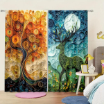 2 tk Eristusv&otilde;imeline Paberirullimiskunsti Prindiga Kardin Kodudekooriks - Tunneliga Aknakatte Magamistuppa, Kontorisse, K&ouml;&ouml;ki 52.5cmX116cm X 2pcs