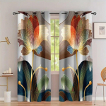 2 tk Lillelised Tr&uuml;kitud Kardinad, Torutasku Aknakardinad, Aknakatted Magamistoa Elutoa jaoks, Kodu Kaunistus, Toa Kaunistus 2x50W160H(CM)40x63in&Hook
