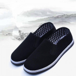 Unisex kevadised hingavad paksud v&auml;listingimustes kasutatavad vanad Pekingi mustast riidest kingad Meeste vabaaja s&uuml;gise pehme tallaga t&ouml;&ouml;jalatsid Naiste slip-ons 36-45 36 must