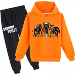 Lastele 3D kapuutsiga komplekt Skibidi tualett-puloveriga spordidress Speakerman Laste kampsun+p&uuml;ksid 170