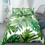 Troopilised Hiiglaslikud Lehed Skandinaavia Tekikott Komplekt King Queen Double Full Twin &Uuml;hekohaline Suurus Voodipesukomplekt 150x200cm 3pcs