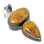 Bumble Bee Jasper Ethnic 925 Sterling Silver Jewelry Pendant 3.35 b4u27
