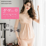 Paksendatud modaalne rasedate termotopp rinnaga toitmiseks &ndash; s&uuml;gis-/talvised salongir&otilde;ivad XXL roosa