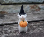 Loominguline mini valge hiirenukk Halloweeni hiir kallistus k&otilde;rvitsa juuksen&otilde;el vildist hiire m&auml;nguasjakomplekt, n&otilde;ela punch mini t&ouml;&ouml;laua ornament 0-10cm