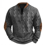 Meeste Retro Casual gradienttr&uuml;kiga kampsun M