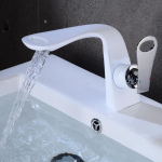 Vannisegisti Kuum ja K&uuml;lm topelt Kose segisti Kuldne/Valge &Uuml;he k&auml;epidemega Tekile Valamu Mikser Vee Kraanid BR5905