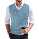 Meeste moetr&uuml;kiga V-kaelusega vest varrukateta silmkoeline pullover XXXL