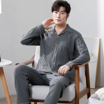 Meeste kevad- ja s&uuml;gispuuvillane kaheosaline pidžaamakomplekt Pidžaamad koduriided Suured &otilde;hukesed s&uuml;gis- ja talvised koduriided XXL