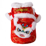 Cat Chinese Year Costume Dance Lion Pet Clothing Easy to Wear Winter Apparel Dog Vest S