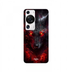 Coque Huawei P60 Pro Loup noir feu rouge Maniacase