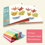 100 tk ruudukujuline origami paber, kahe k&uuml;ljega &uuml;hev&auml;rviline kokkuklapitav paber, mitmev&auml;rviline lastele k&auml;sitsi valmistatud meisterdamine scrapbooking k&auml;sit&ouml;&ouml;kaunistus 15 * 15 cm 150