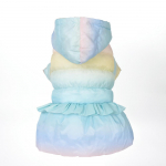 S&uuml;gis- ja talvine lemmikloomakoera riided Gradient vikerkaare kontrastsusega printsesskleit paks soe tuulekindel kapuutsiga suusakost&uuml;&uuml;m 10 hall