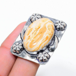 Plume Root Jasper Handmade 925 Sterling Silver Jewelry Ring Size 8 l0d57