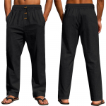 Casual Men Beach Trend Button lahtised nahas&otilde;bralikud hingavad linasest spordip&uuml;ksid XXXL