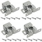 Ukselukud, 4 komplekti kahekordse rulliga tugeva hoidmisega kapi ukselukud, topeltrullikud kapilukud ukselukud